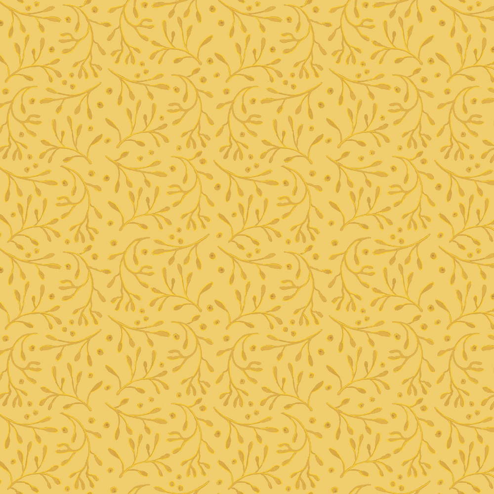 Fall Potpourri Metallic - Monochromatic Vines Metallic - Mustard
