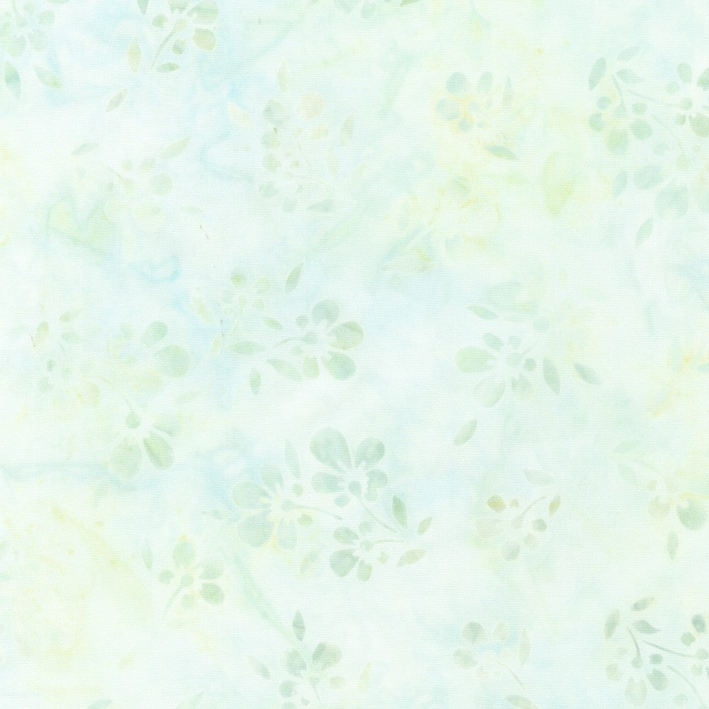 Artisan Batiks Pastel Petals - Cherry Blossom Floral in Mist Green
