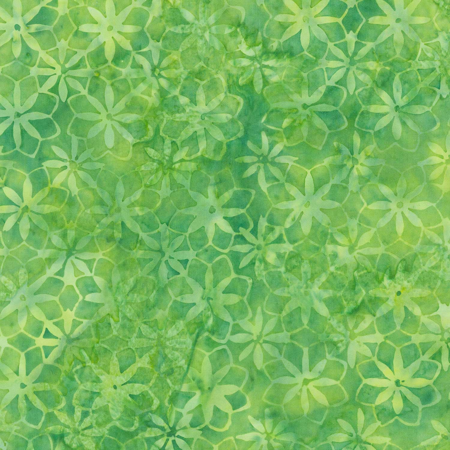 Reflections Batiks - Geo Flower Green