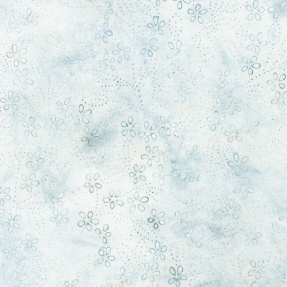 Artisan Batiks Pastel Petals - Daisy Floral in Frost Blue/Gray