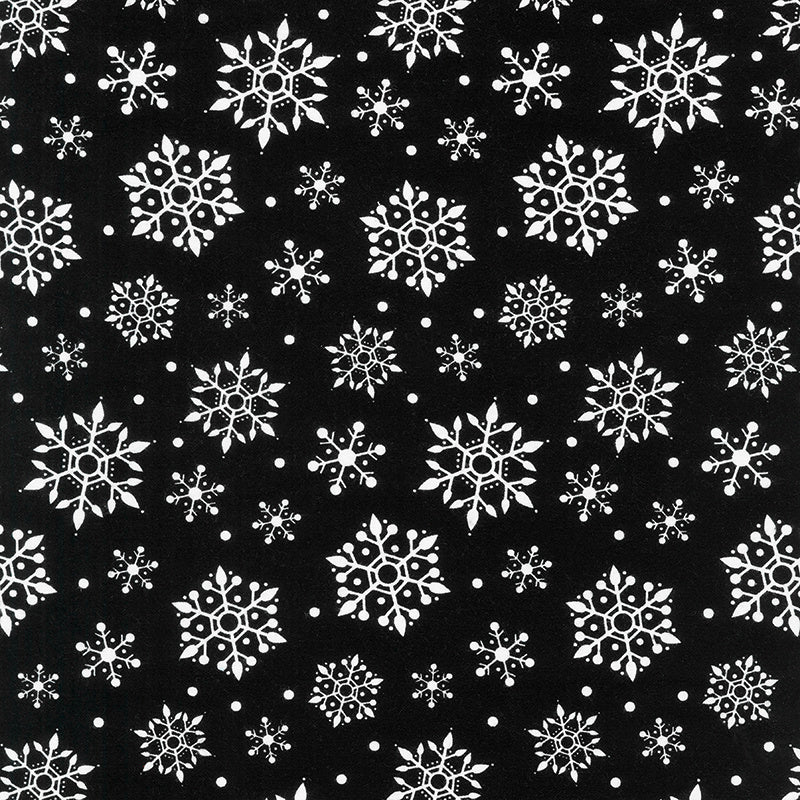 Gnome for Christmas - Snowflakes Black Flannel