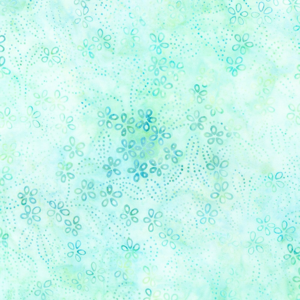 Artisan Batiks Pastel Petals - Daisy Floral in Seafoam Green