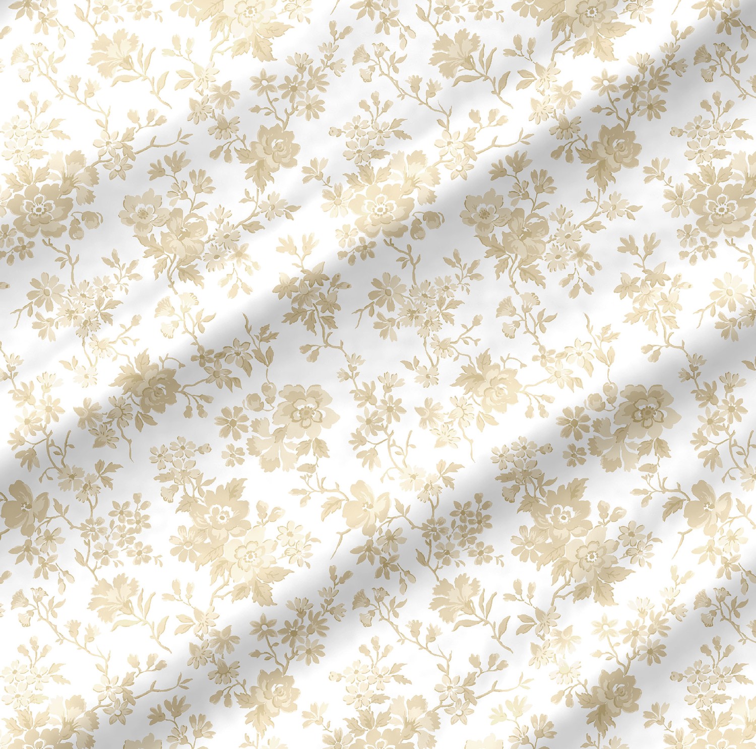 Backing Fabrics Flower Bunch Cream 108 in Wide Backing Fabric Yardage - Cream