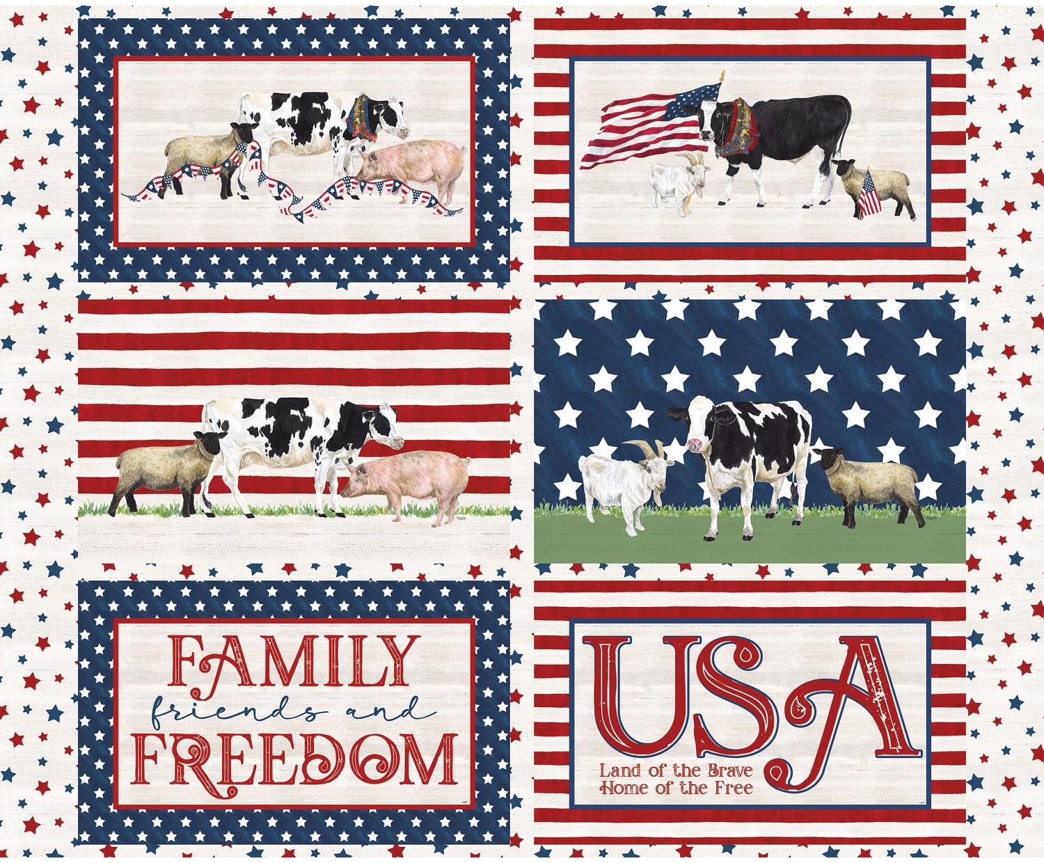Monthly Placemats July Multi Quilting Cotton Fabric Panel - Multi