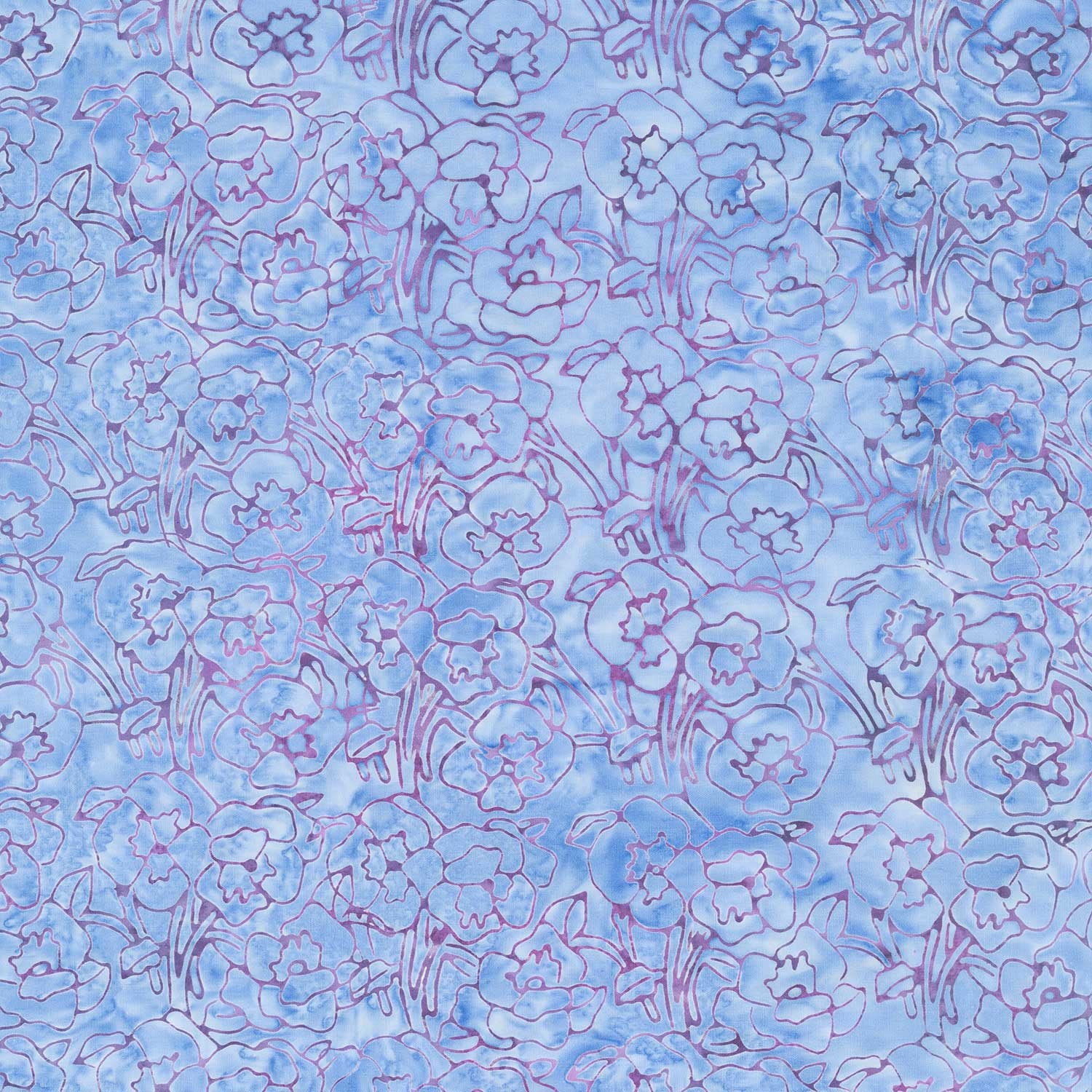 Poetic Bouquet Batiks - Pansy Powder Blue