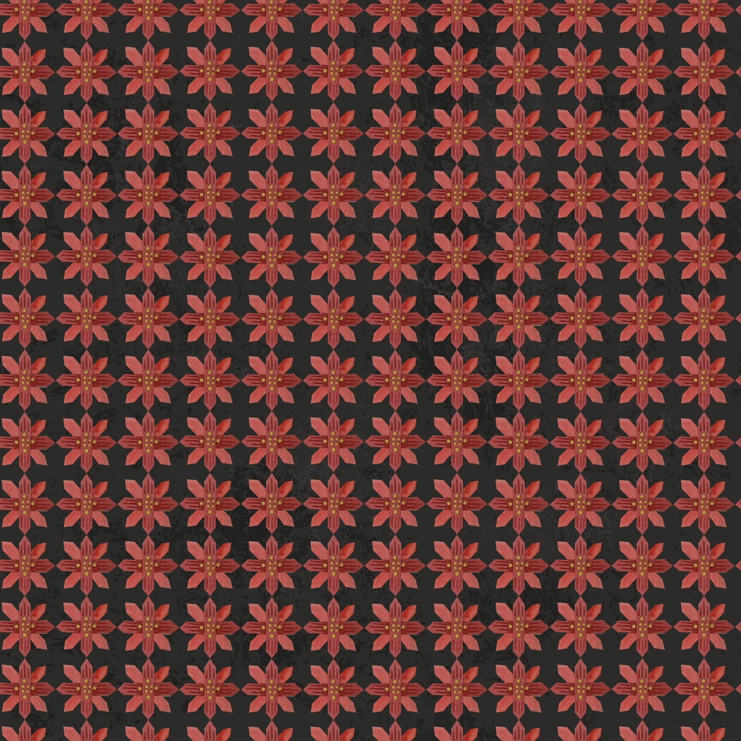 Kringle Poinsettias Charcoal Quilting Cotton Fabric Yardage - Charcoal