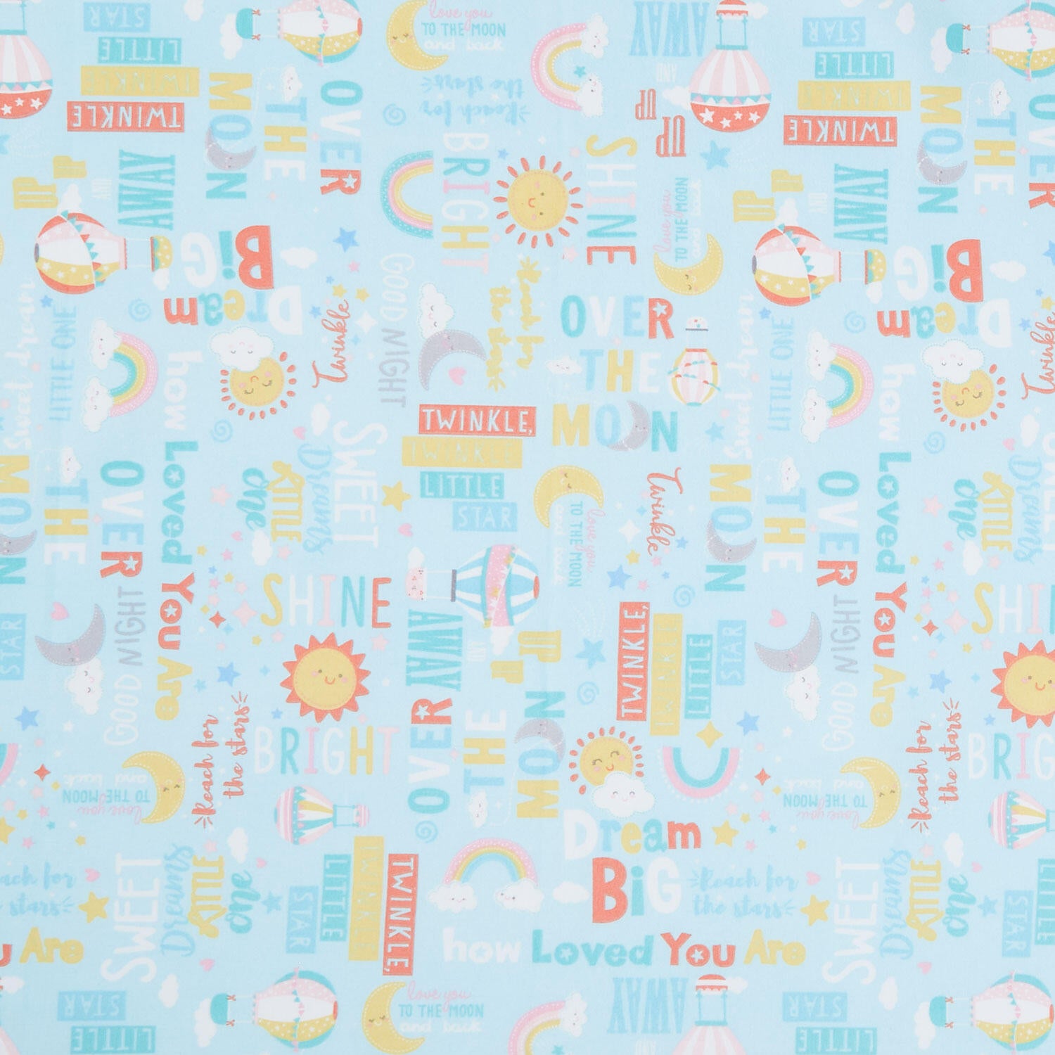 Twinkle Comfort Flannel - Twinkle Words Flannel Sky Blue