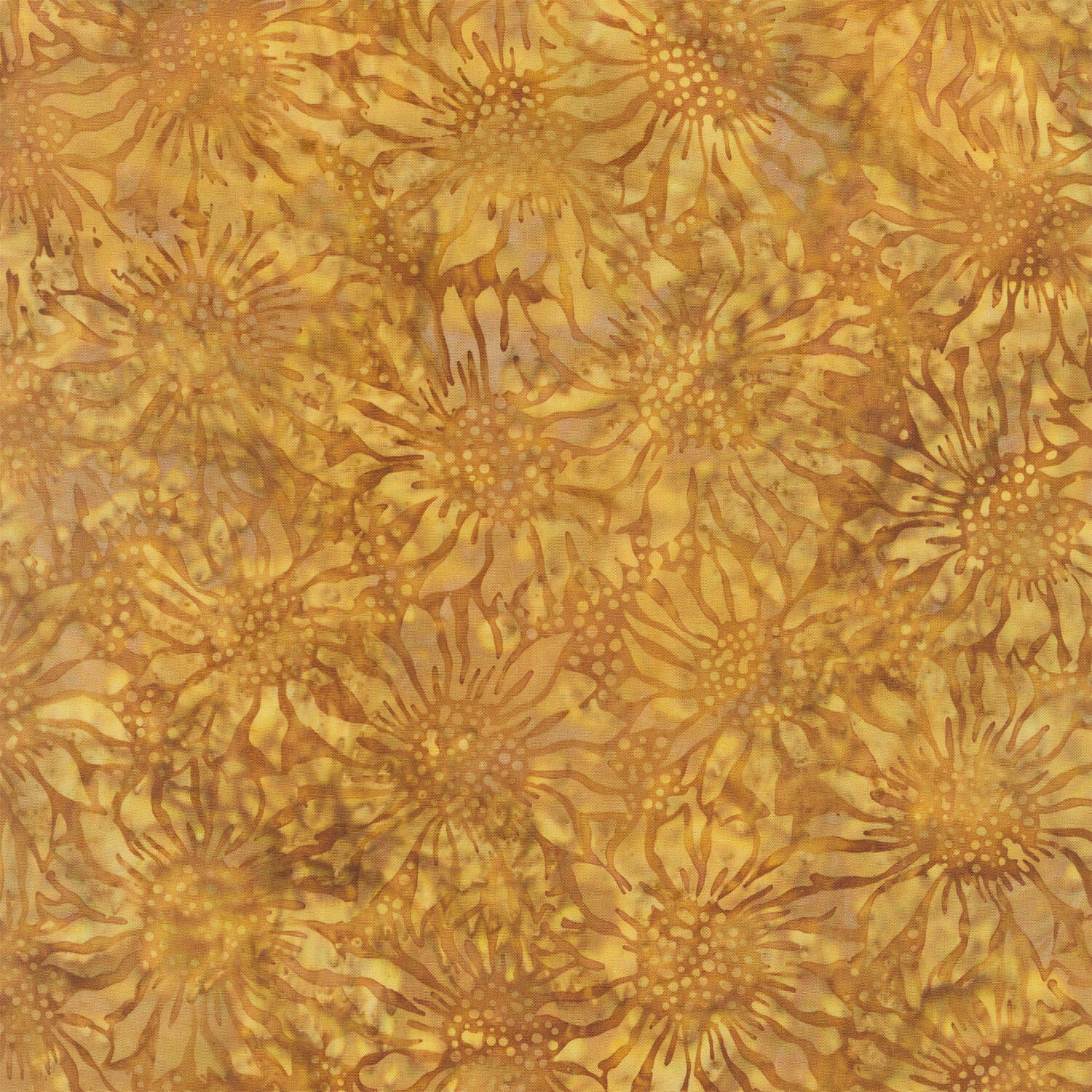 Autumn Ember Batiks - Sunflowers Gold Ochre