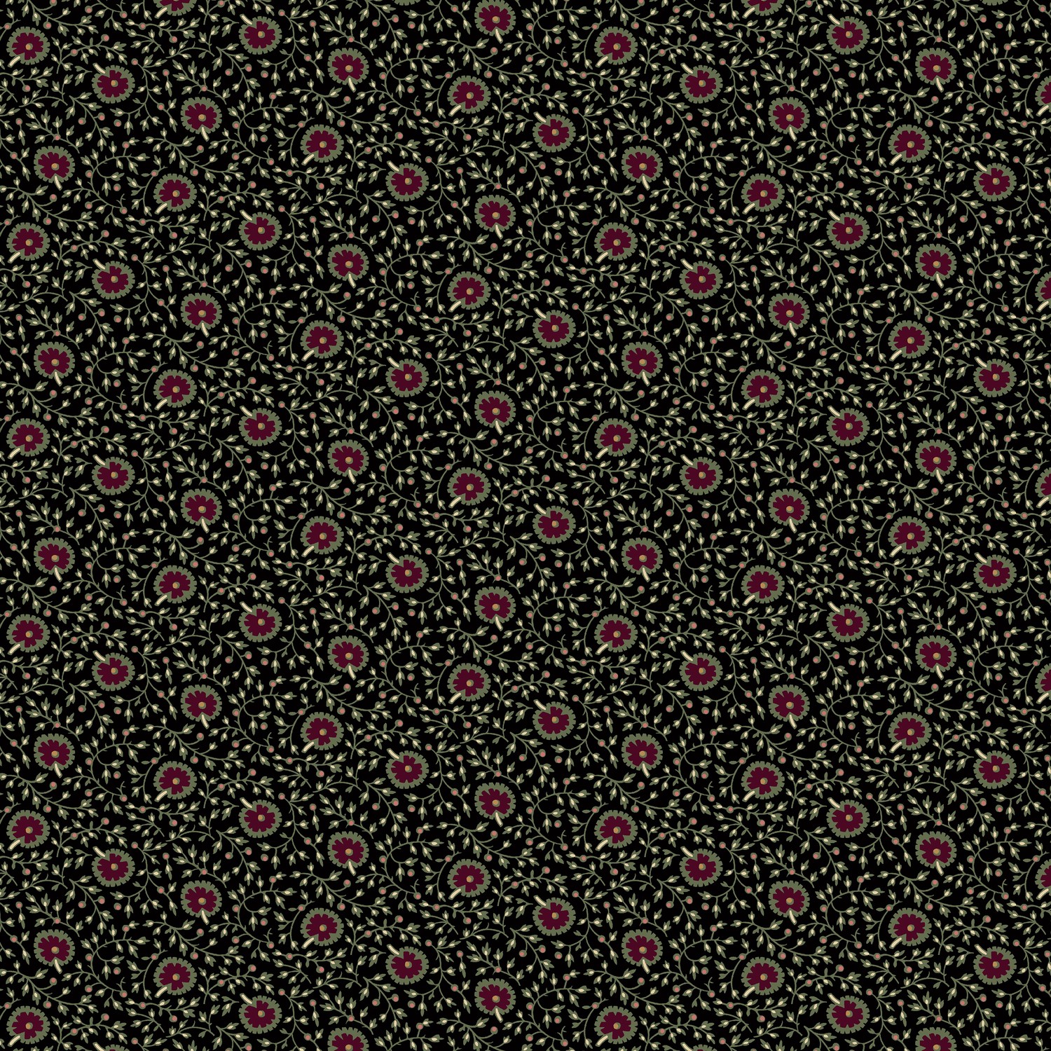 Emma's Dry Goods Miriam's Vines Wine Quilting Cotton Fabric Yardage - Wine