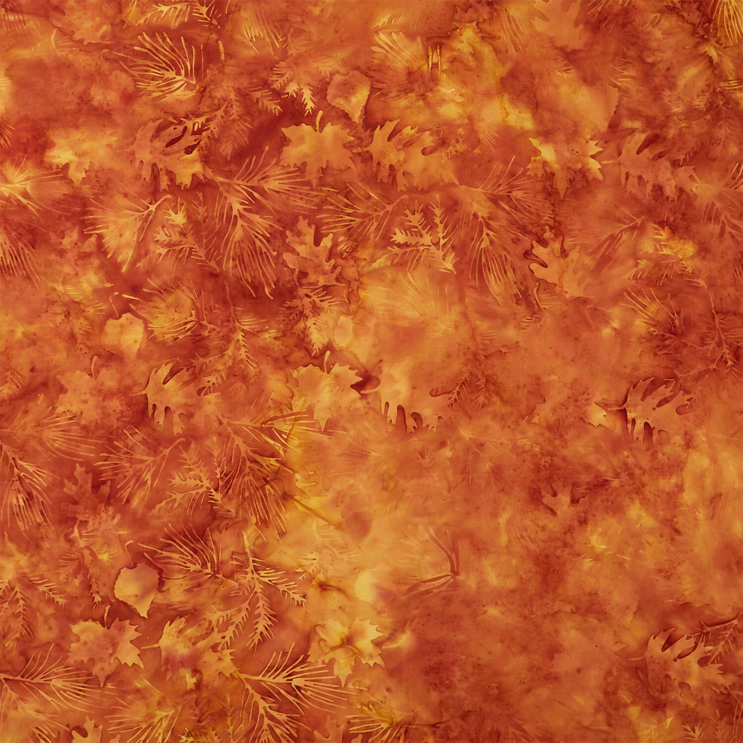 Autumn Ember Batiks - Leaf Springs Gold Ochre