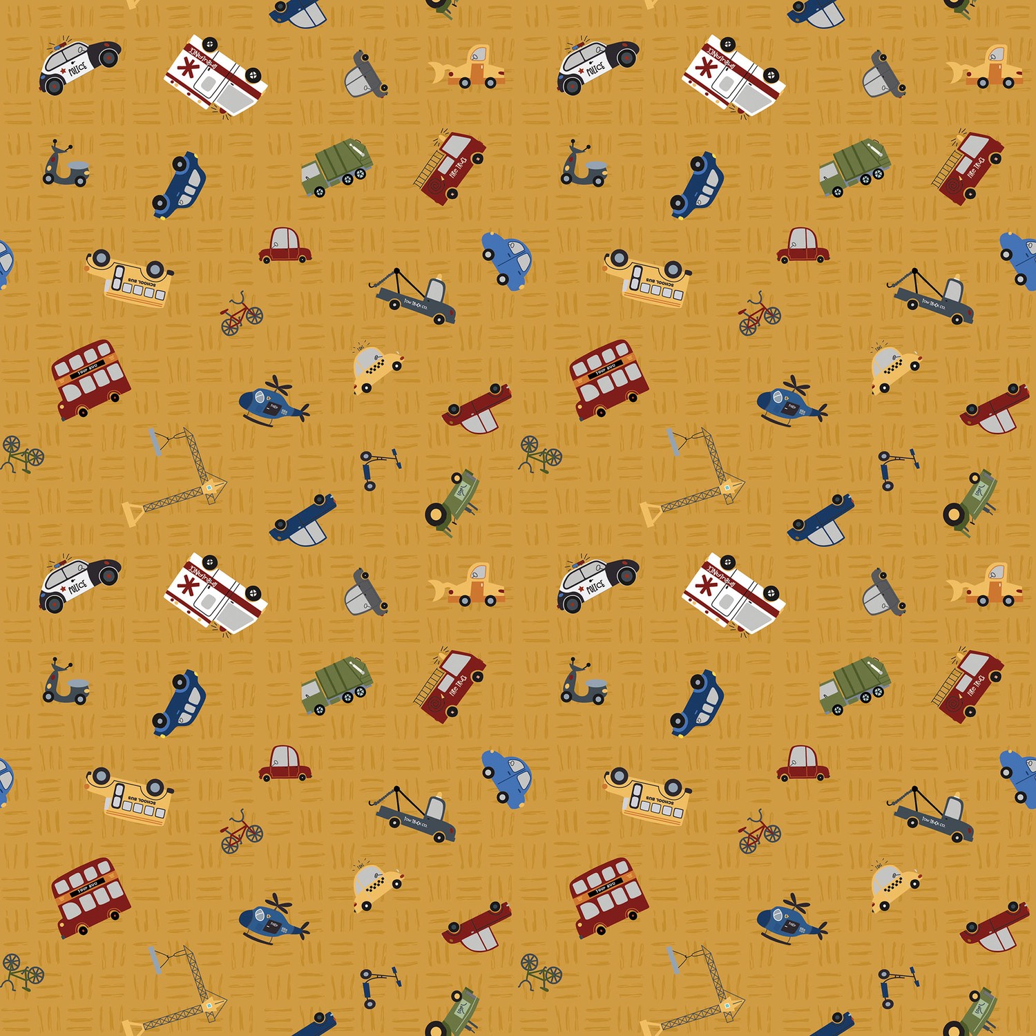 It Takes a Village Traffic Jam Honey Quilting Cotton Fabric Yardage - Honey
