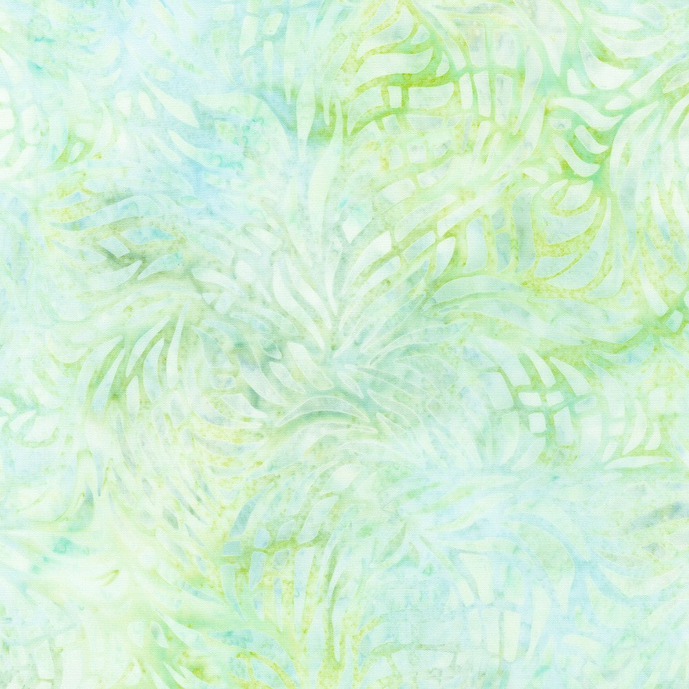 Artisan Batiks Pastel Petals - Fronds in Fresh Dew Green