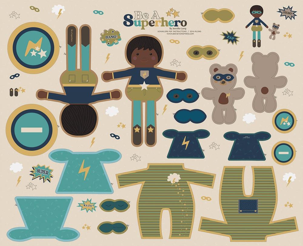 Be A Superhero Brave Doll 3 Multi Quilting Cotton Fabric Panel - Multi