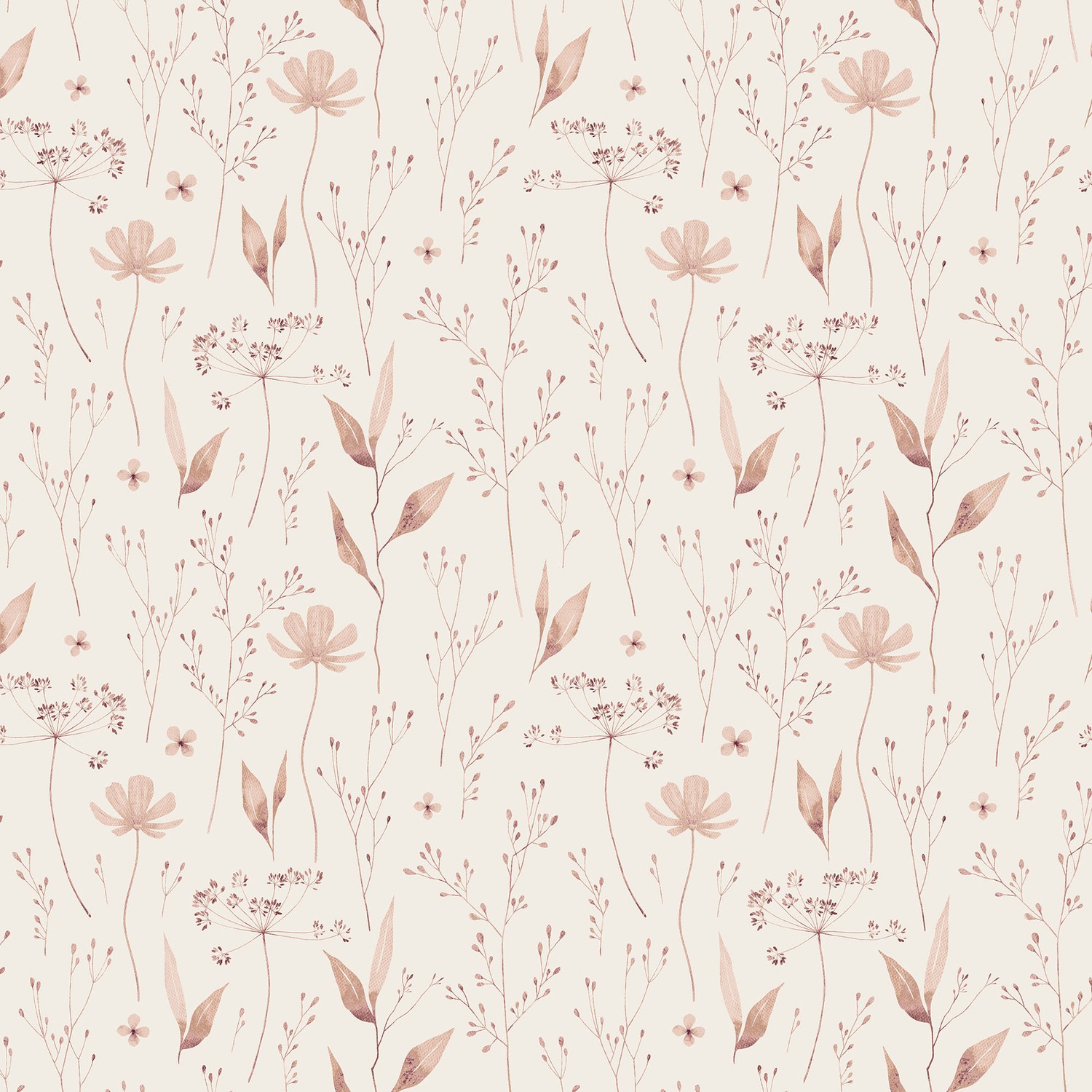Swallowtail Grove Dried Flowers Pale Mauve Quilting Cotton  Fabric Yardage - Pale Mauve
