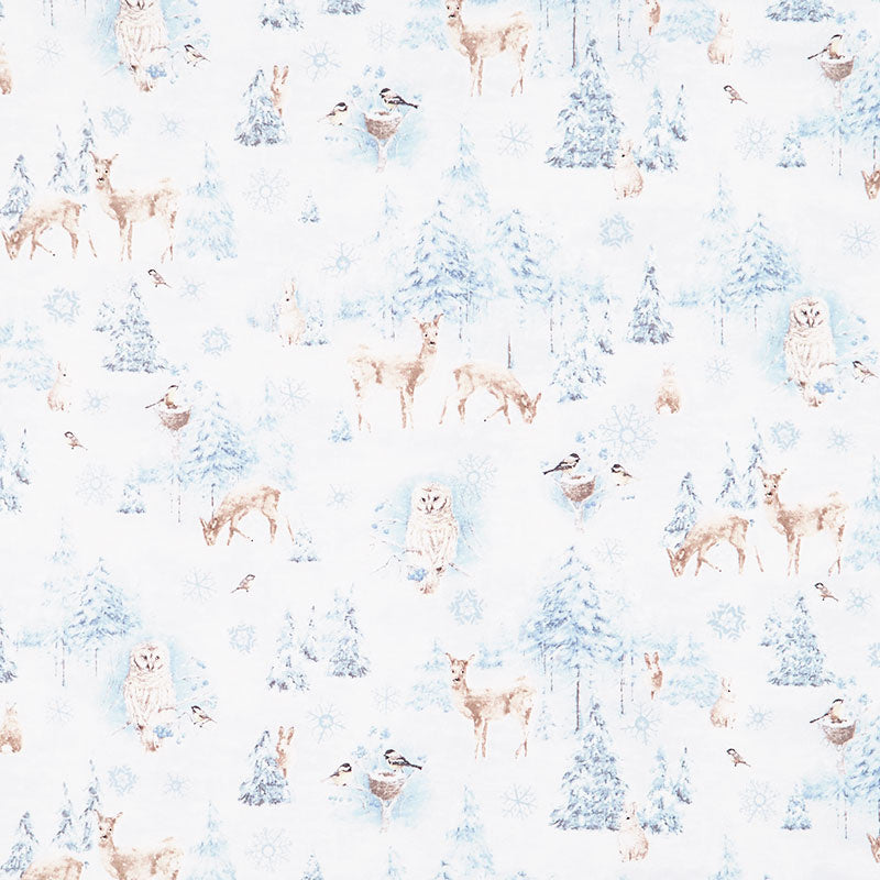 Woodland Frost - Forest Animals Scenic Blue