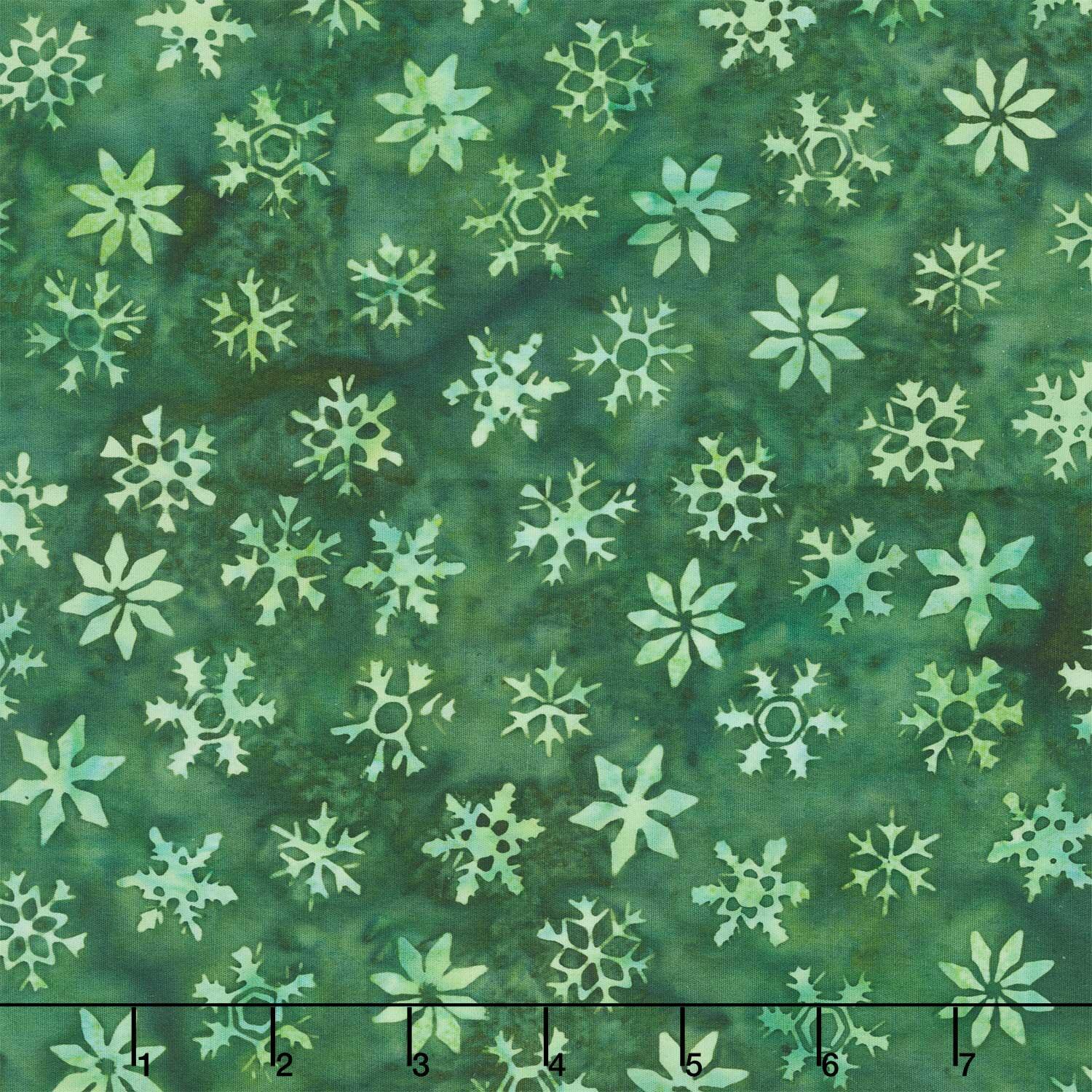 Festive Wishes Batiks - Snowflakes and Stars Green