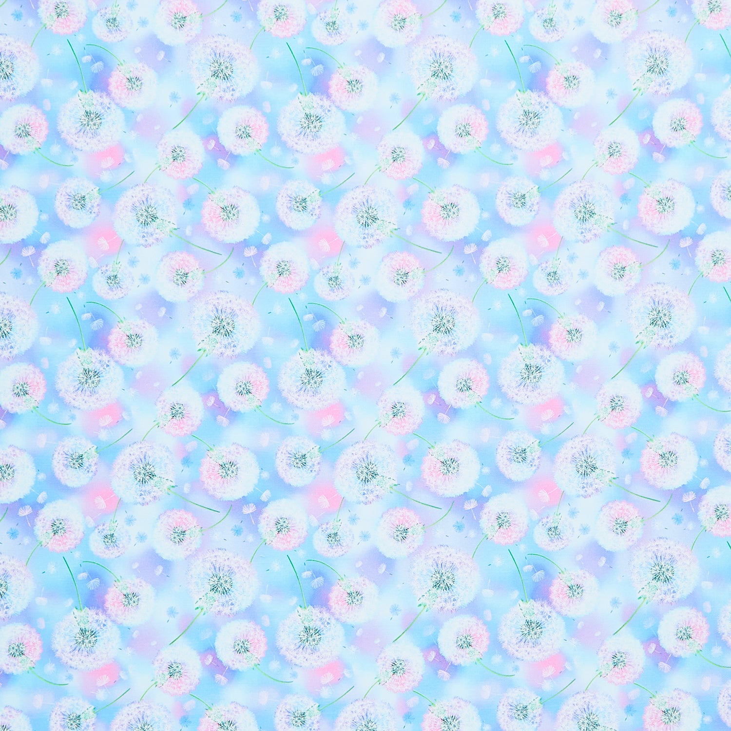 Fanciful Fronds - Ethereal Dandelion Field Blue