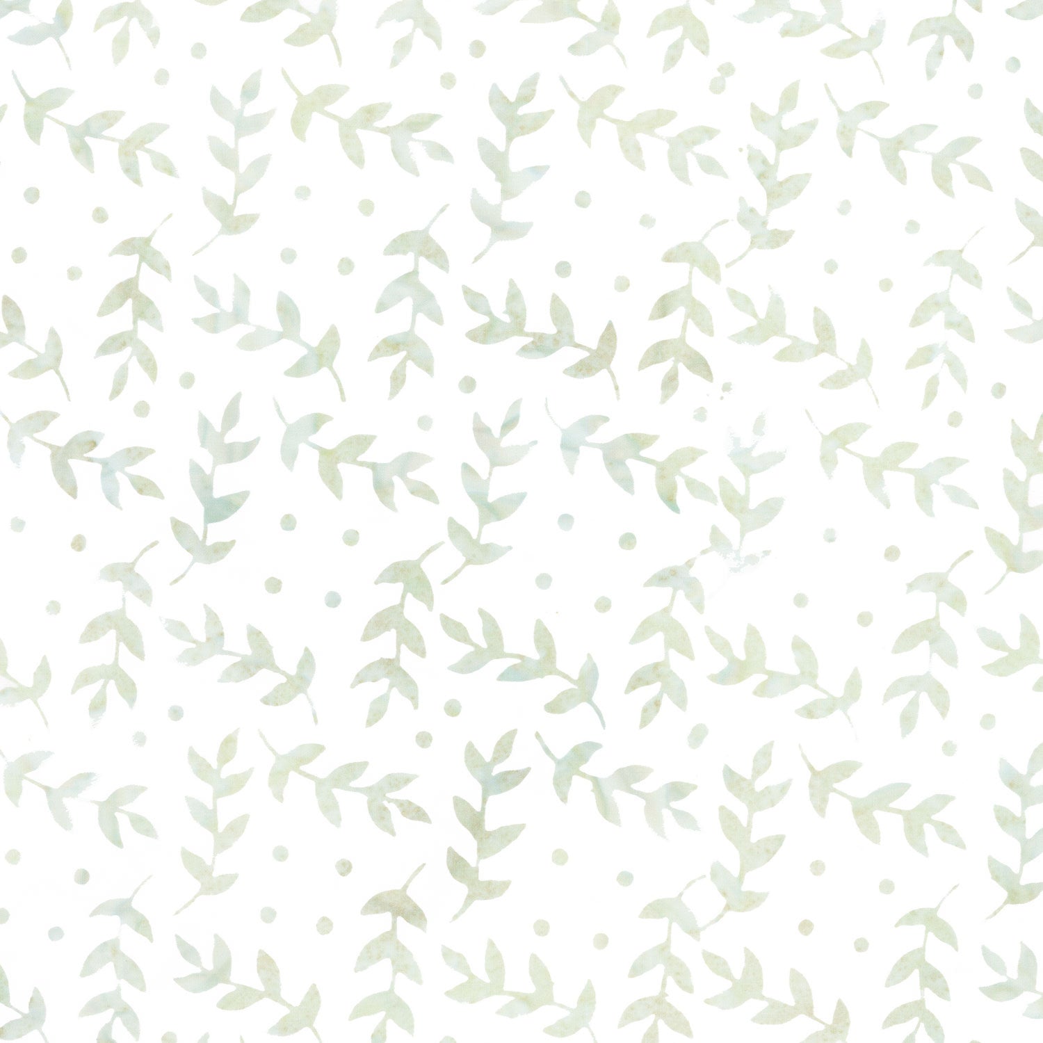 Misty Mornings Batiks - Leaves White