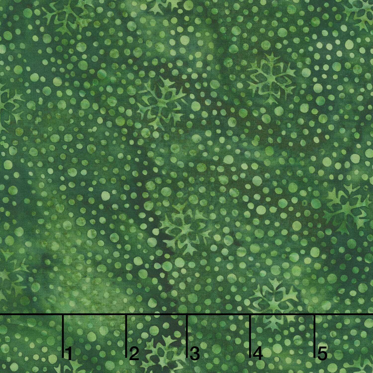 Festive Wishes Batiks - Snowflakes and Dots Green