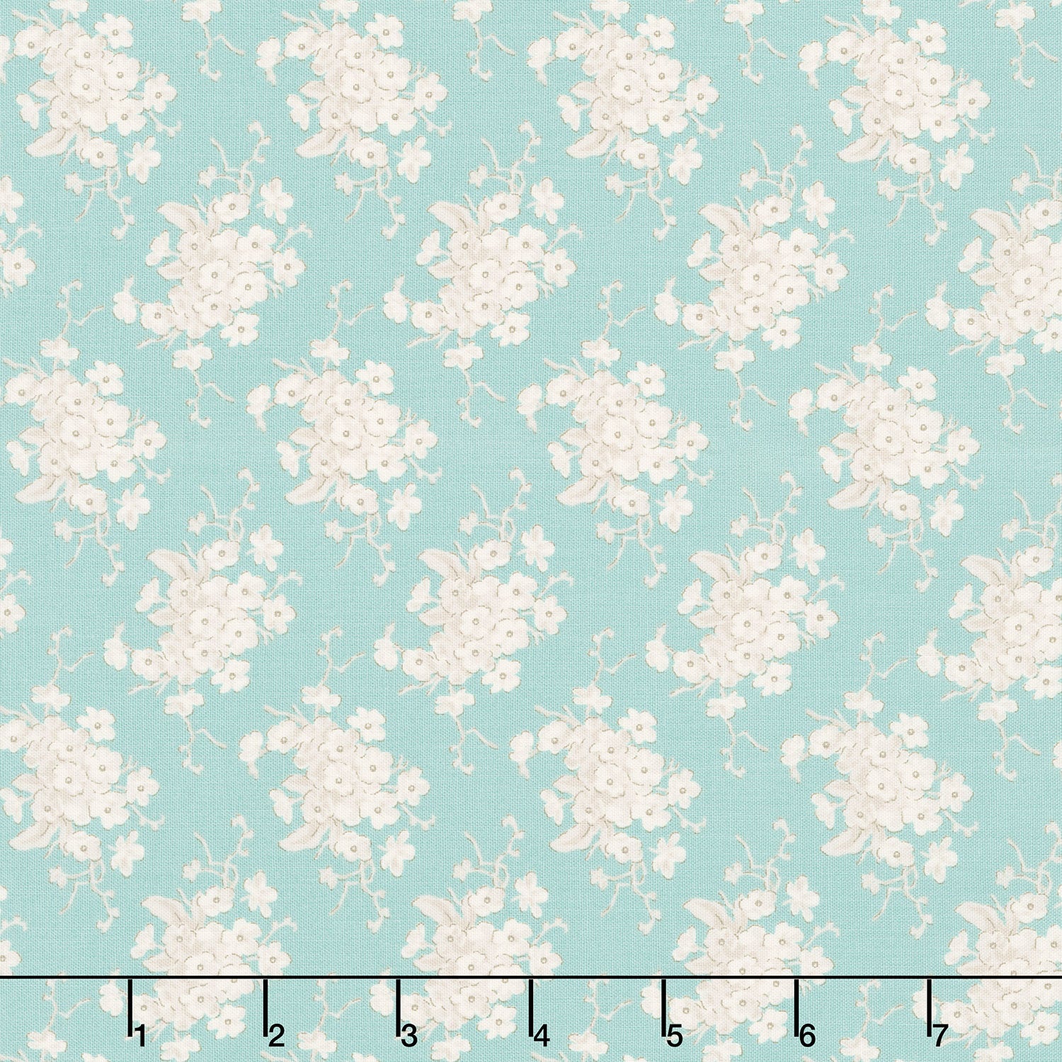 Sunday Brunch - White Flower Teal