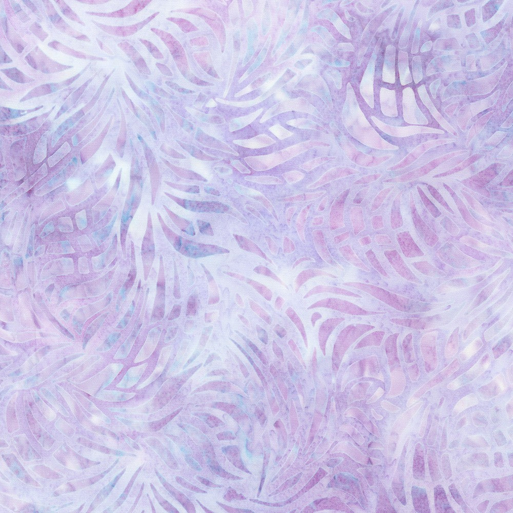 Artisan Batiks Pastel Petals - Fronds in Lavender Purple