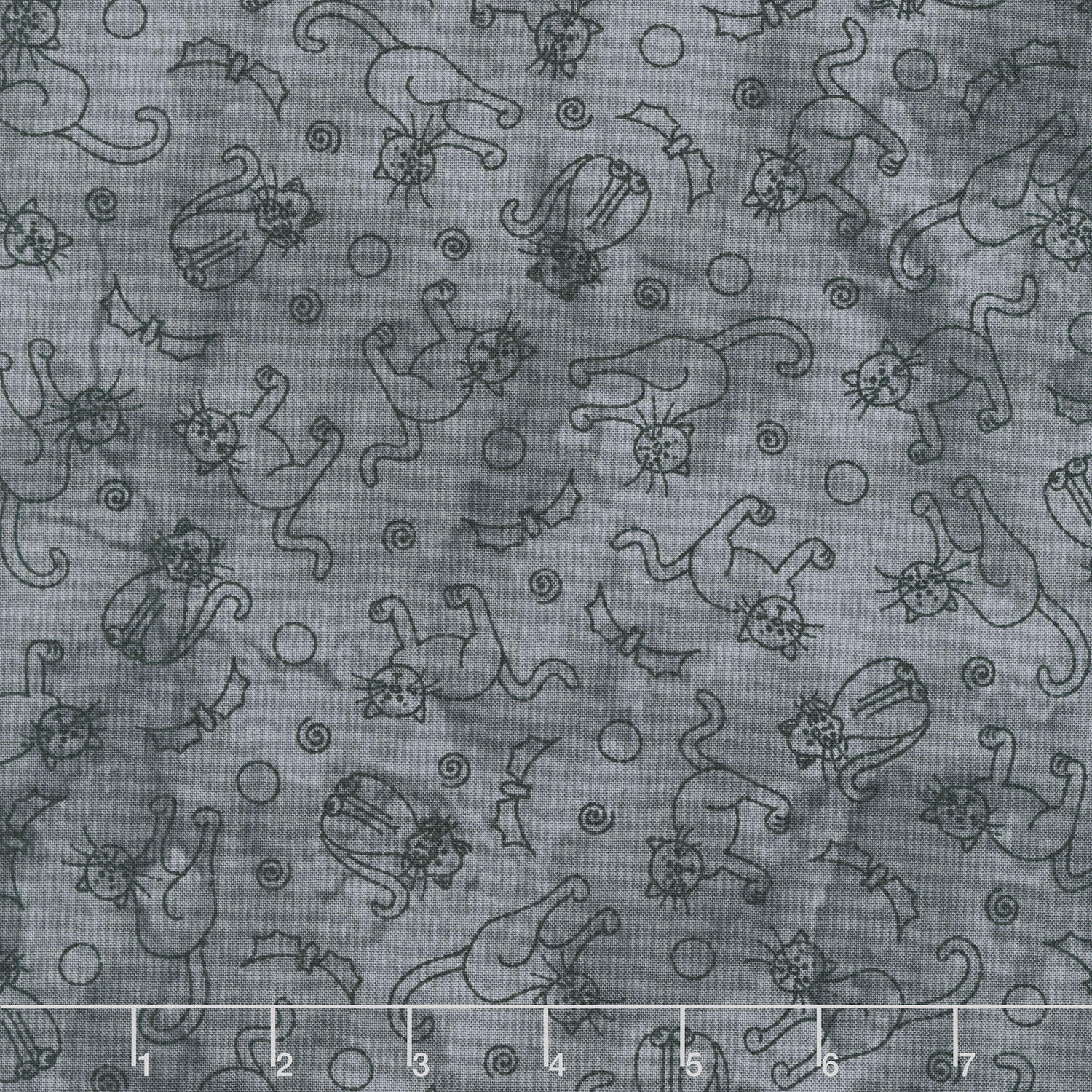 Spooky Stitches - Cats & Bats Grey