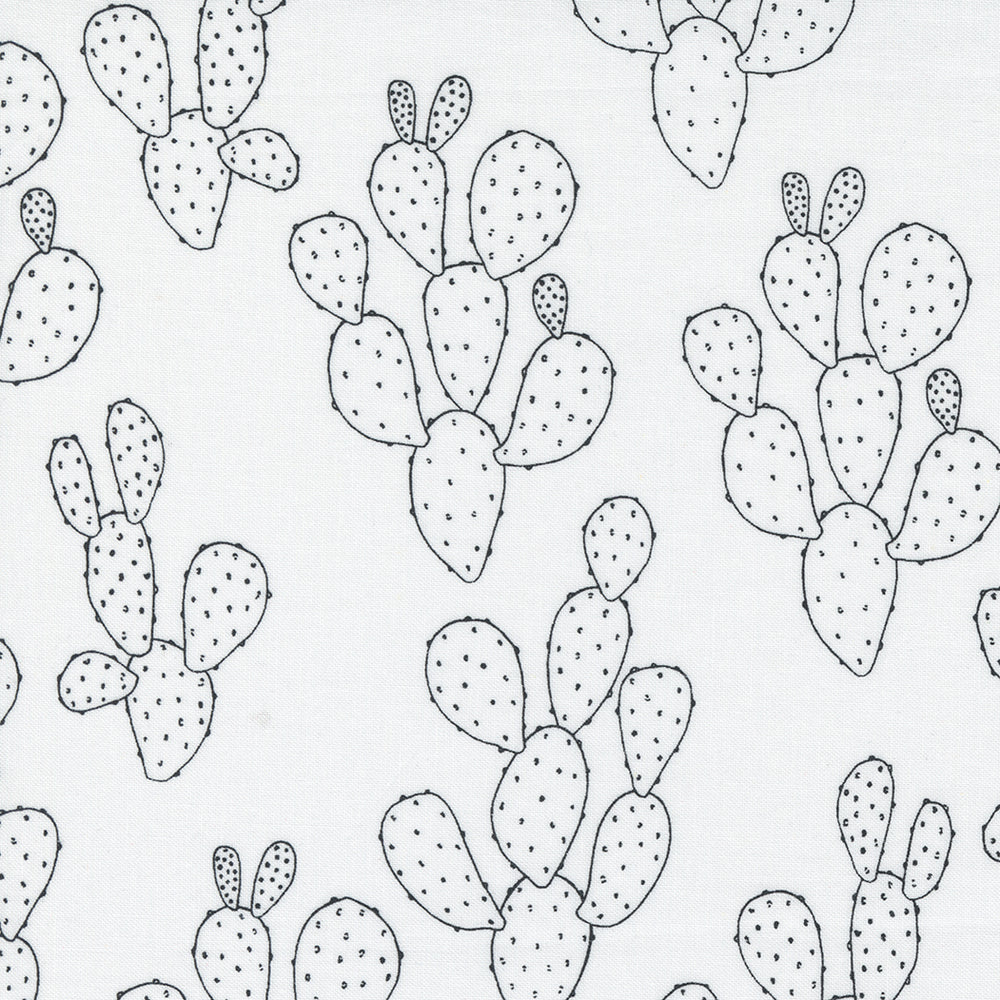 Hey Y'all - Cacti in Black on Paper White